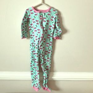 Flamingo zip footed jammies